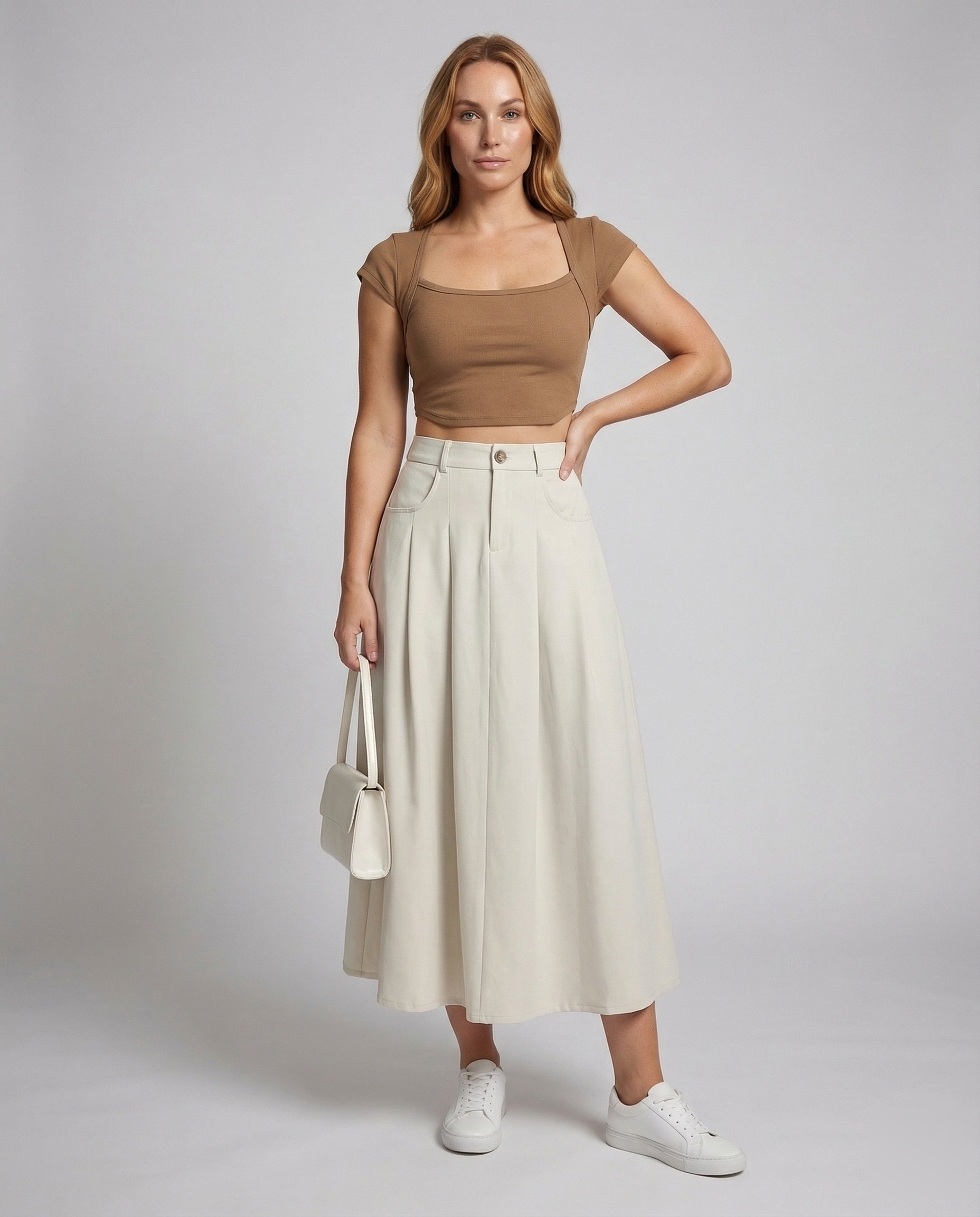 Damen Midirock mit Taschen - Eveloria