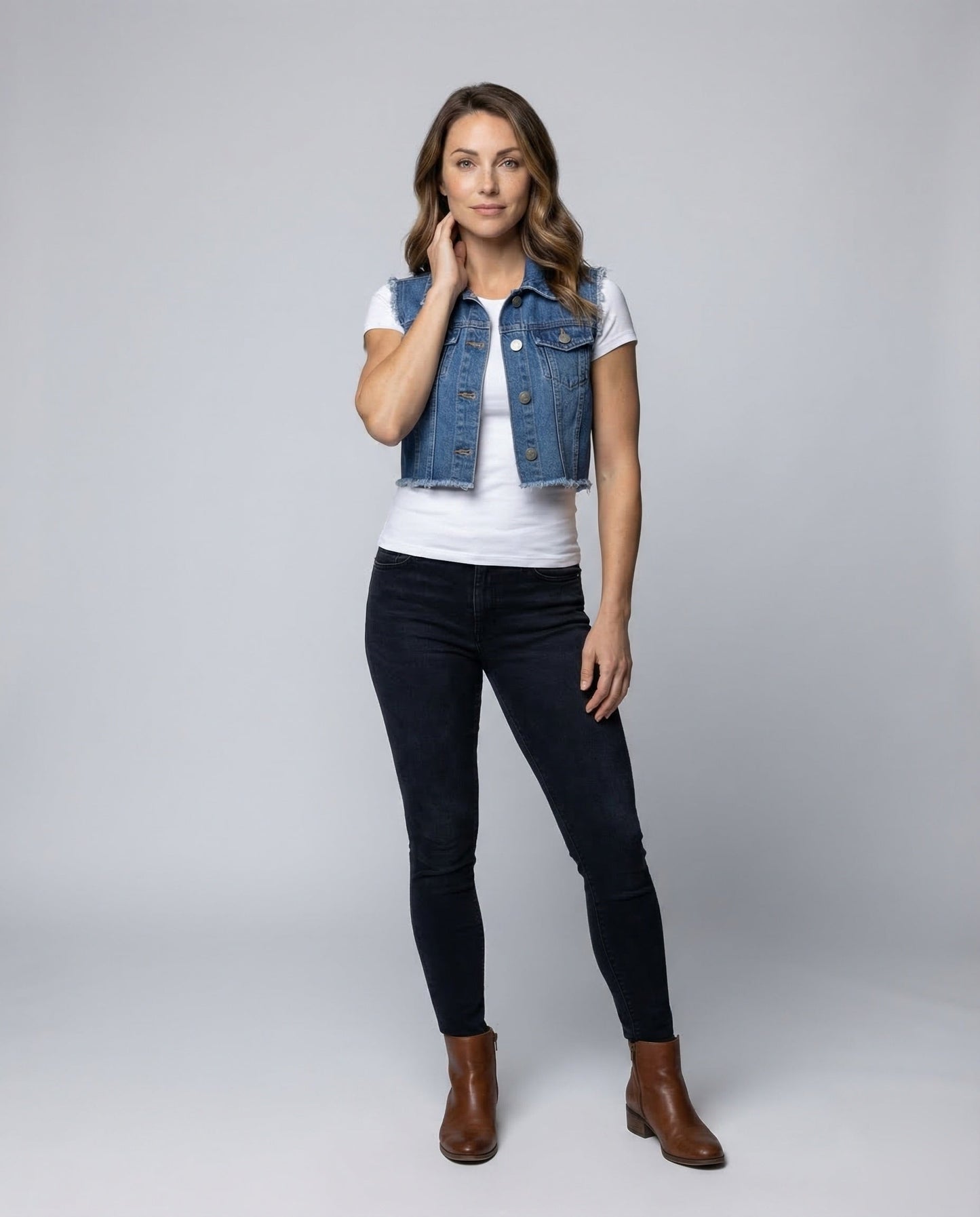 Damen Jeansweste Kurz - Eveloria