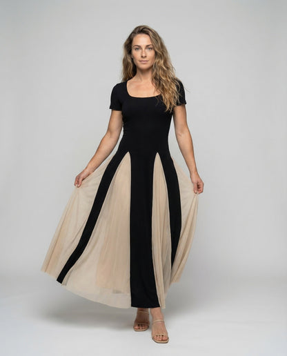 Damen Maxikleid mit Quadratausschnitt - Eveloria