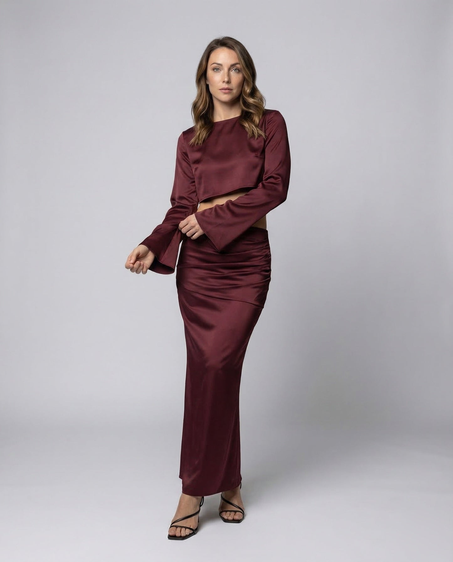 Damen Satin Abendkleid Set - Eveloria
