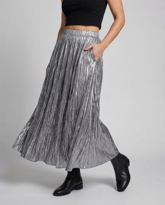 Damen Maxirock Knitteroptik Elastischer Bund - Eveloria