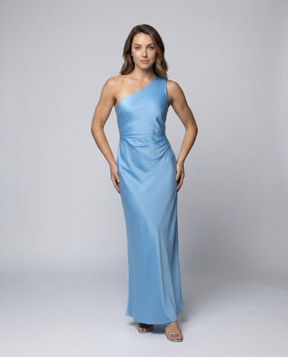 Damen Abendkleid Ein-Schulter Hoher Beinschlitz - Eveloria