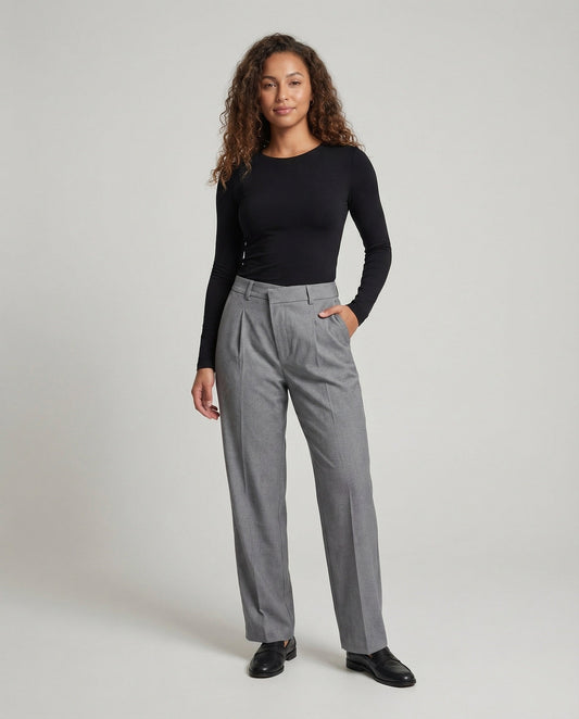Damen Bügelfaltenhose mit Gürtelschlaufen - Eveloria