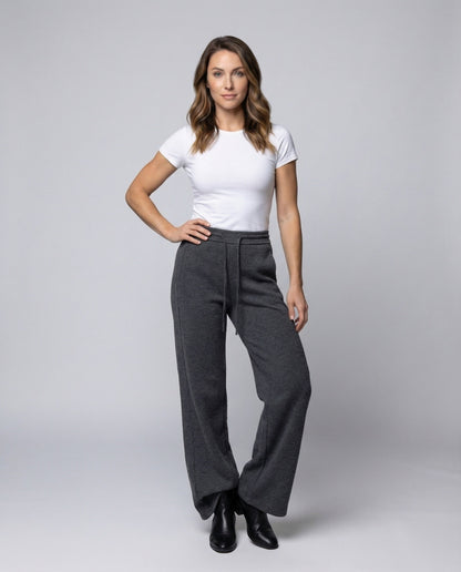 Damen Palazzo-Hose Hochgeschnitten Gefüttert - Eveloria