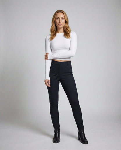 Damen Langarmshirt Bauchfrei Mit Daumenloch - Eveloria