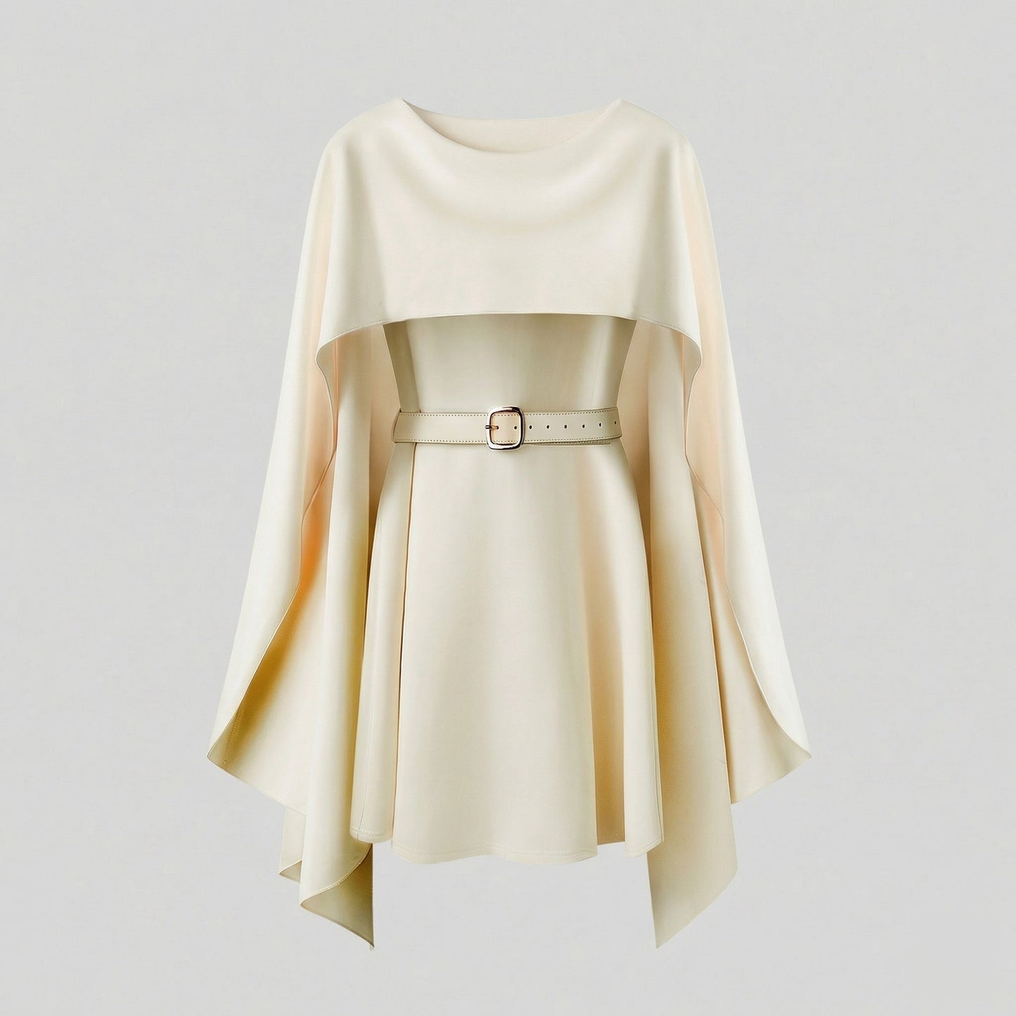 Damen Minikleid Cape-Style mit Taillengürtel