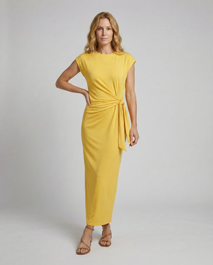 Damen Midikleid Figurbetont Taillentwist - Eveloria