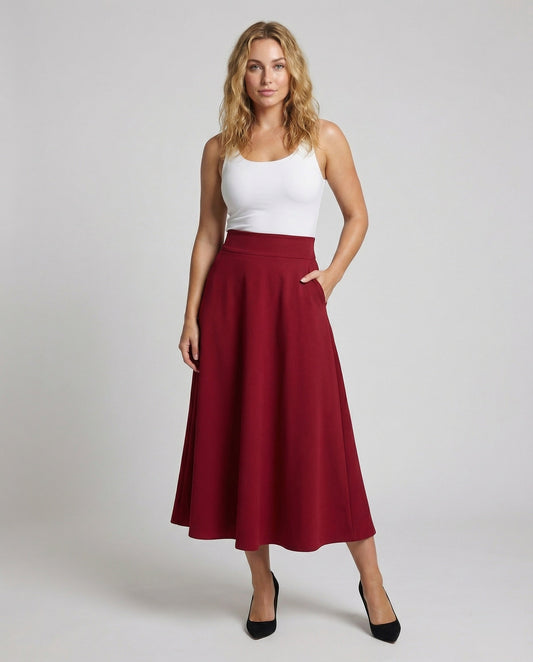 Damen Maxirock Tellerrock Elegantes Design - Eveloria