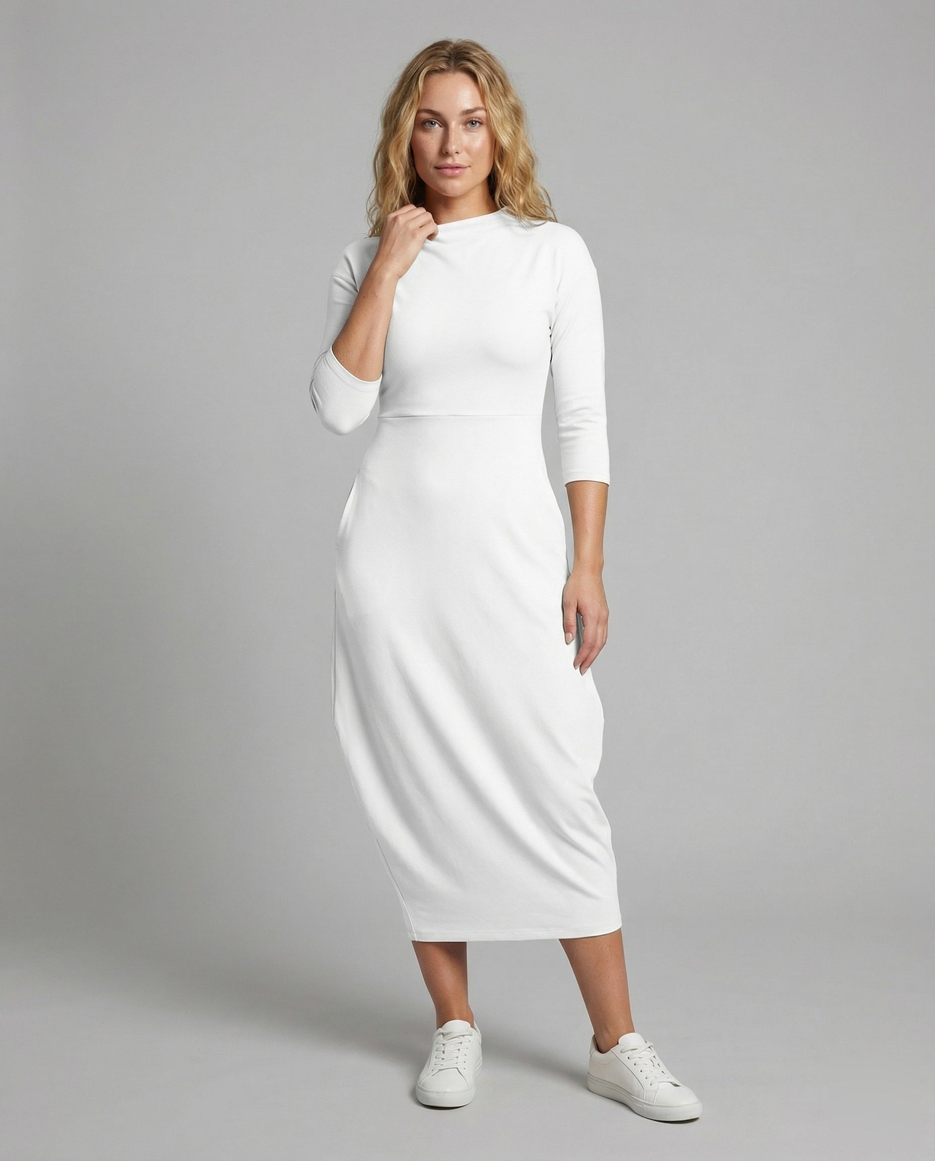 Damen Midikleid Drapé-Rock Elegantes Design - Eveloria