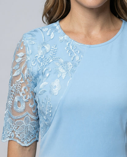 Damen Etuikleid Spitze Elegant