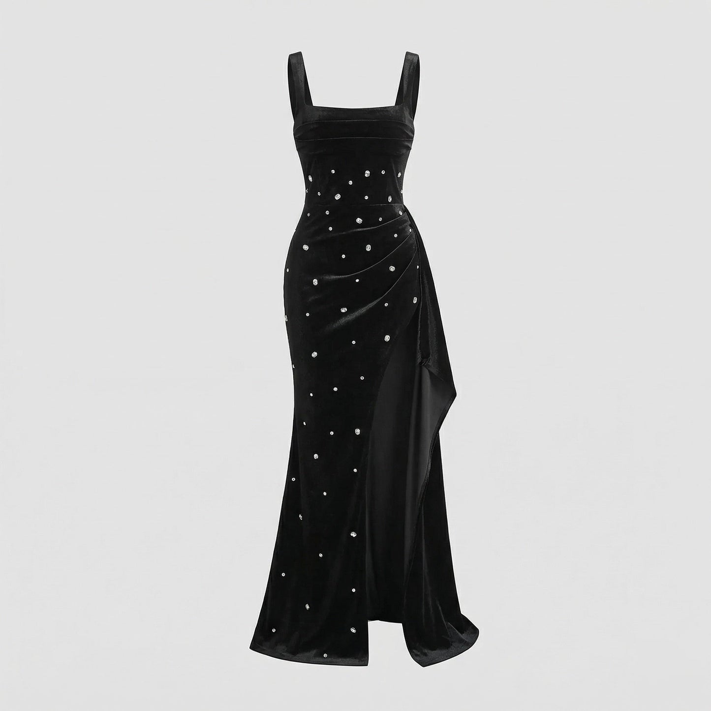Damen Samt-Abendkleid Figurbetont Korselett