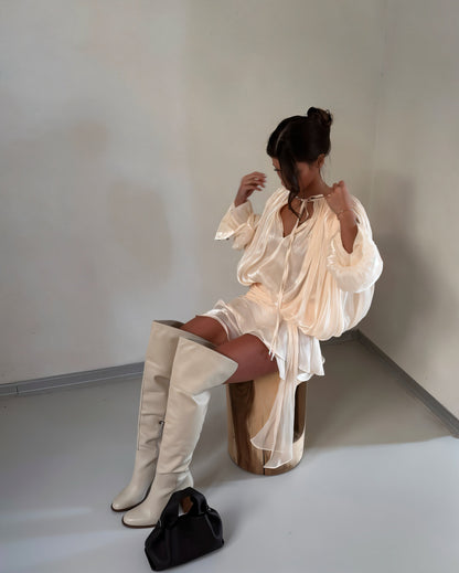 Eveloria Damen Minikleid Rüschen