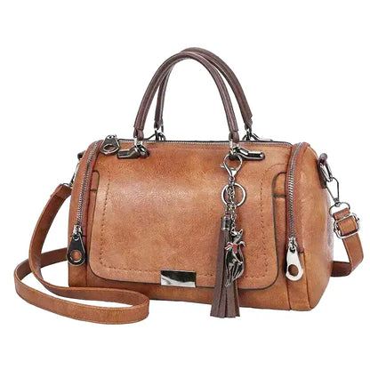 Eveloria Damen Handtasche Weiches Leder Riemen Reißverschluss