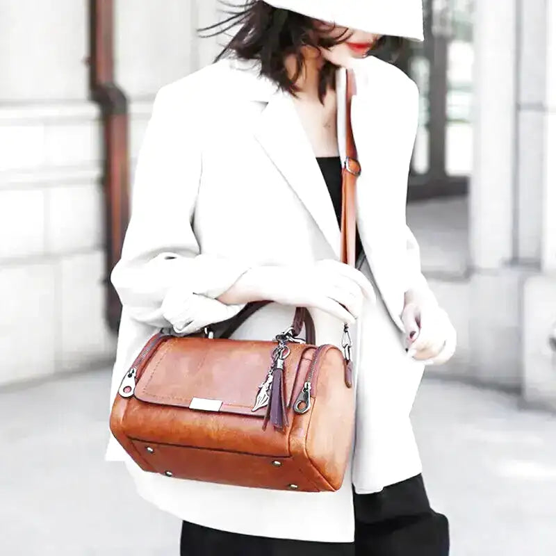 Eveloria Damen Handtasche Weiches Leder Riemen Reißverschluss