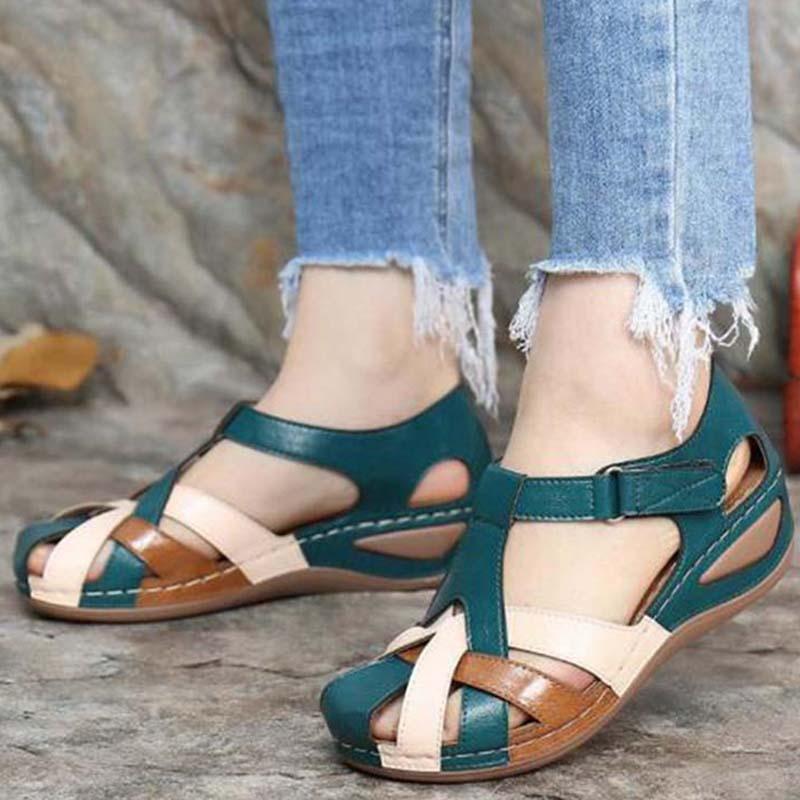 Eveloria Damen Orthopädische Sandalen Retro-Stil