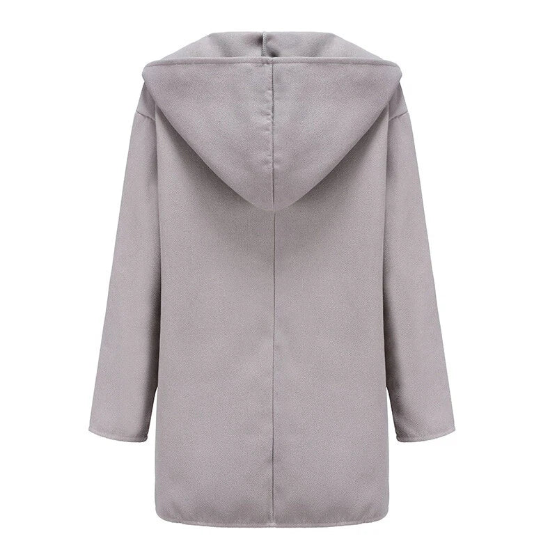 Eveloria Damen Trenchcoat Klassisch Wollstoff Beige