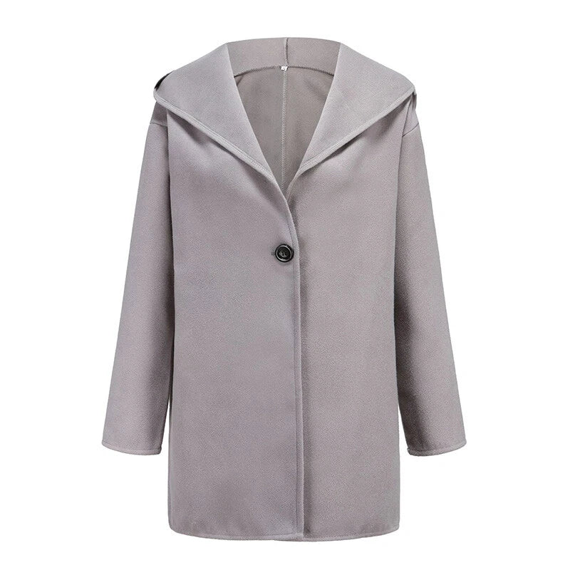 Eveloria Damen Trenchcoat Klassisch Wollstoff Beige