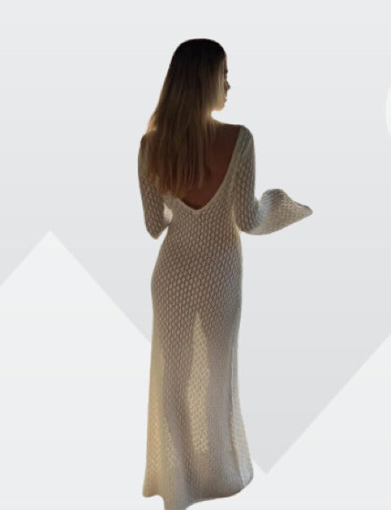 Eveloria Damen Durchsichtiges V-Ausschnitt Kleid