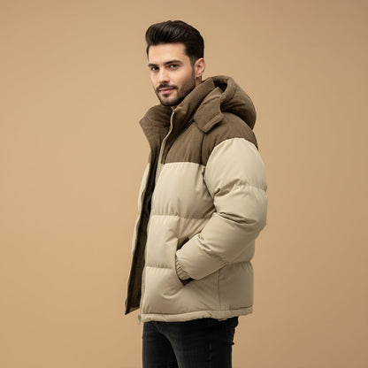Herren Winterjacke Gepolstert Mit Kapuze Warm
