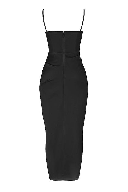 Eveloria Damen Midikleid Plissiertes Korsett