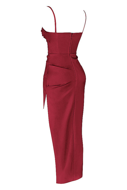 Eveloria Damen Midikleid Plissiertes Korsett