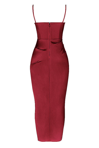 Eveloria Damen Midikleid Plissiertes Korsett