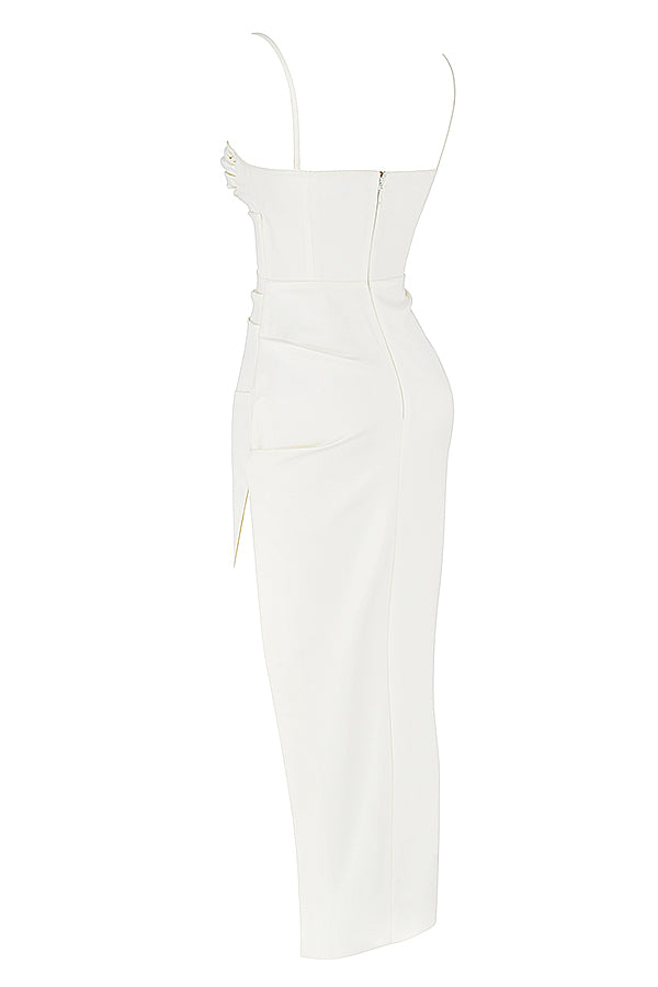 Eveloria Damen Midikleid Plissiertes Korsett