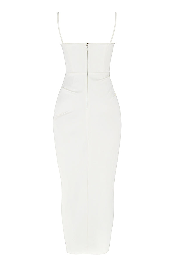 Eveloria Damen Midikleid Plissiertes Korsett