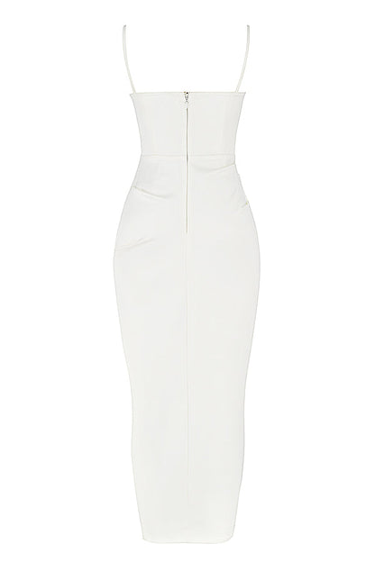 Eveloria Damen Midikleid Plissiertes Korsett