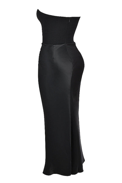 Eveloria Damen Trägerloses Maxikleid Korsett