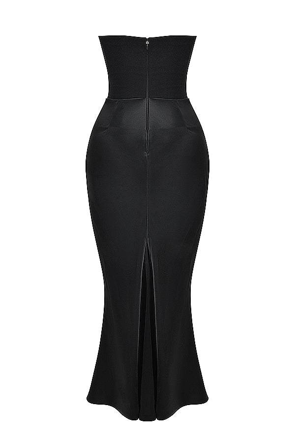 Eveloria Damen Trägerloses Maxikleid Korsett
