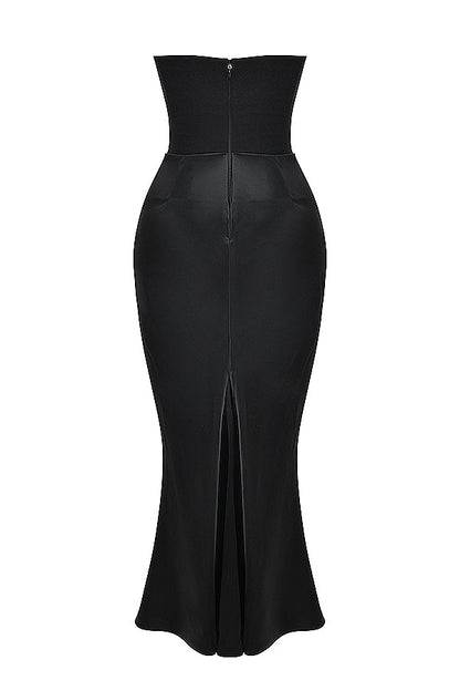 Eveloria Damen Trägerloses Maxikleid Korsett