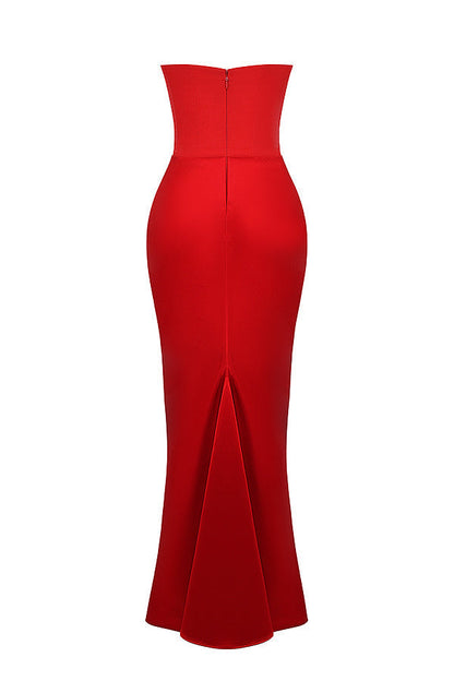 Eveloria Damen Trägerloses Maxikleid Korsett