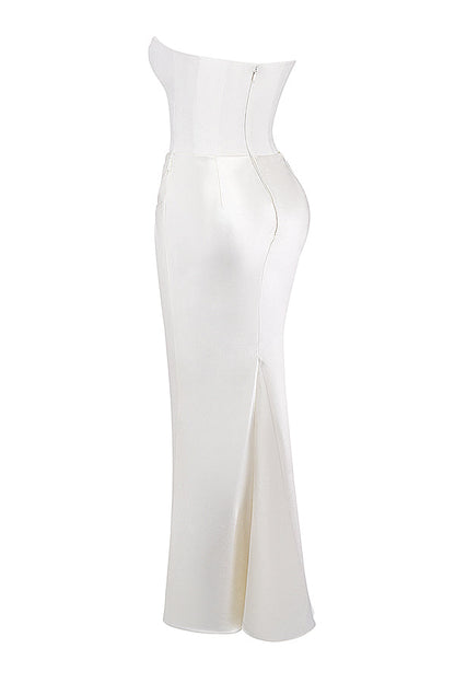 Eveloria Damen Trägerloses Maxikleid Korsett