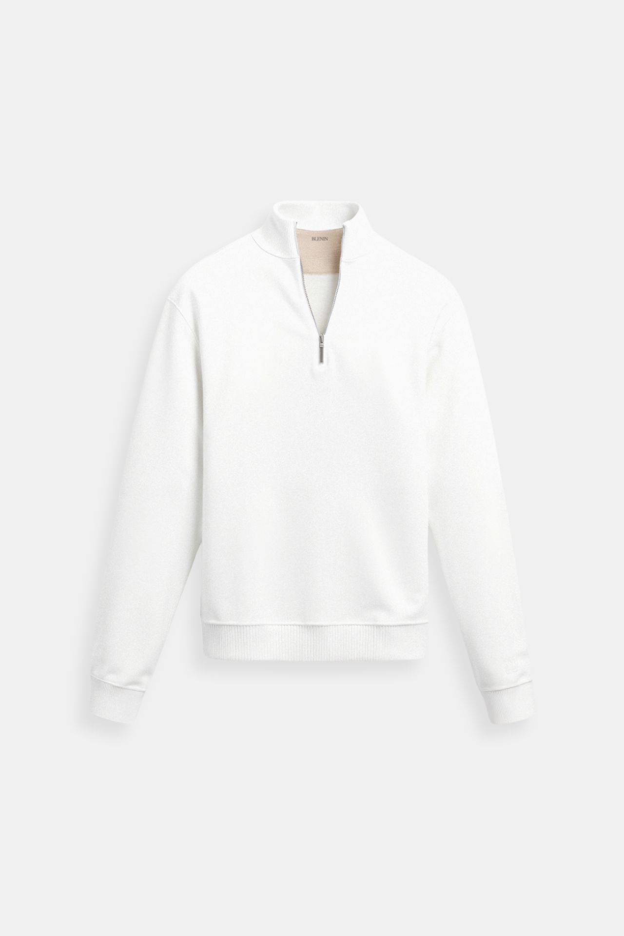 Sweatshirt Damen Reißverschlusskragen Minimales Design Grau - Norvielle