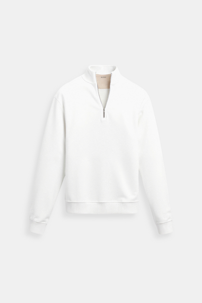 Sweatshirt Damen Reißverschlusskragen Minimales Design Grau - Norvielle