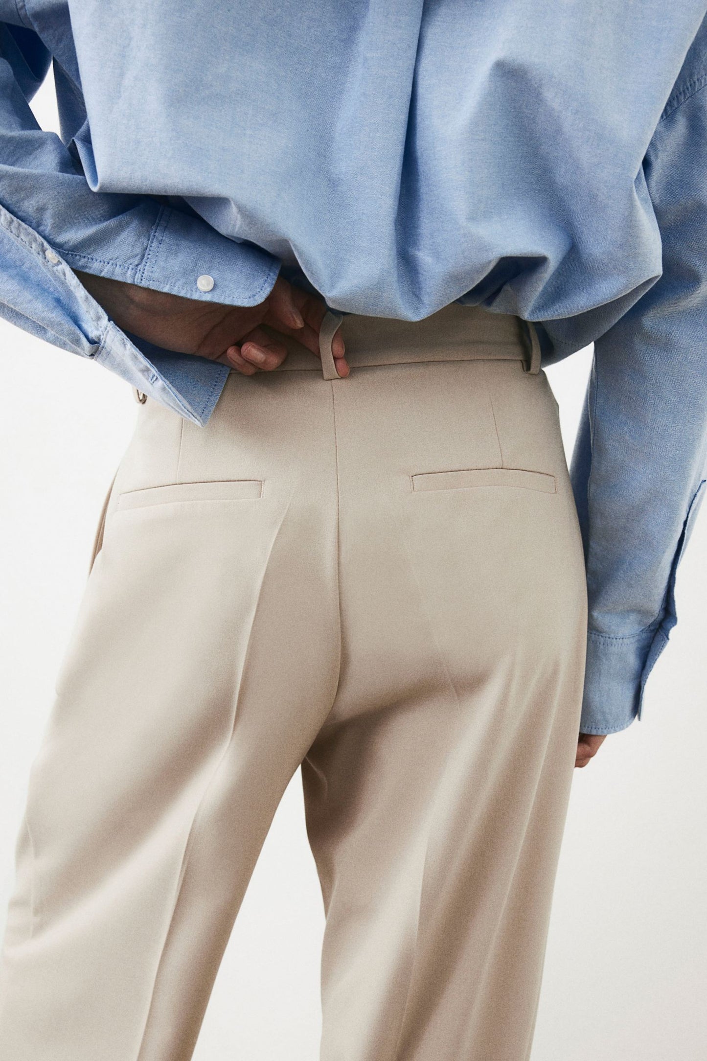 Damenhose Weit Bundfalten Gerader Schnitt