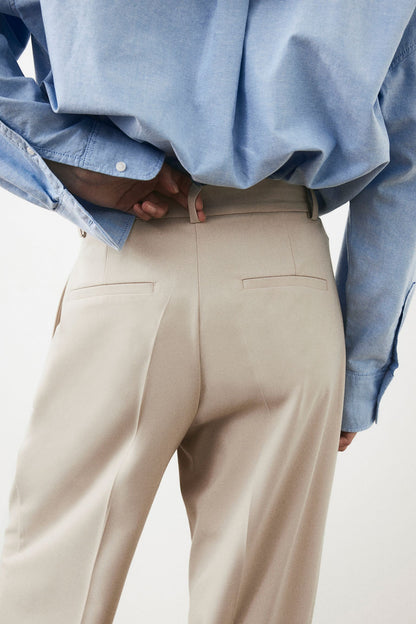 Damenhose Weit Bundfalten Gerader Schnitt