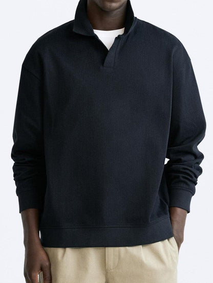Beiger Pullover Polokragen Lässig Eleganz