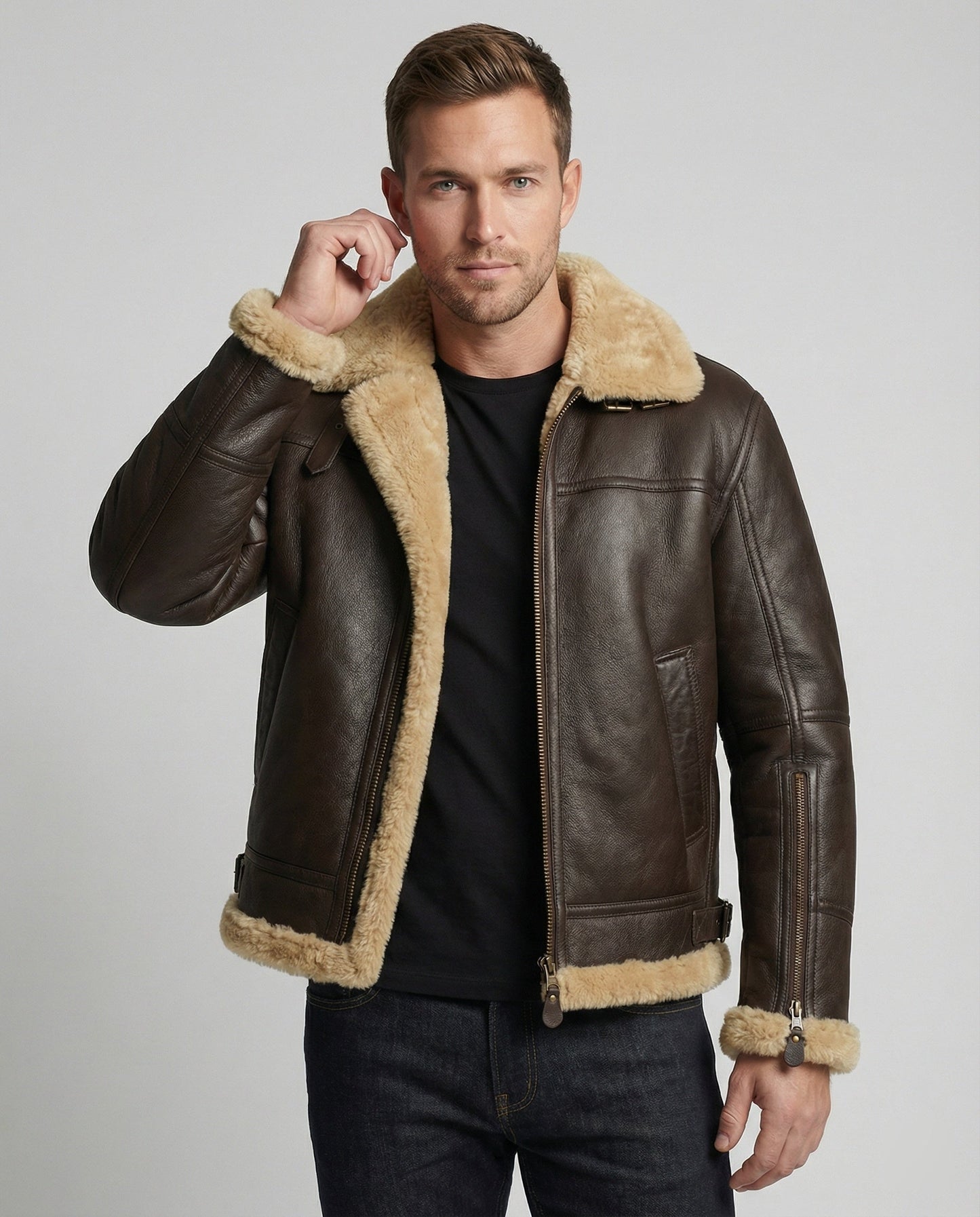 Weiche Lammfell Damen Bomberjacke - Eveloria