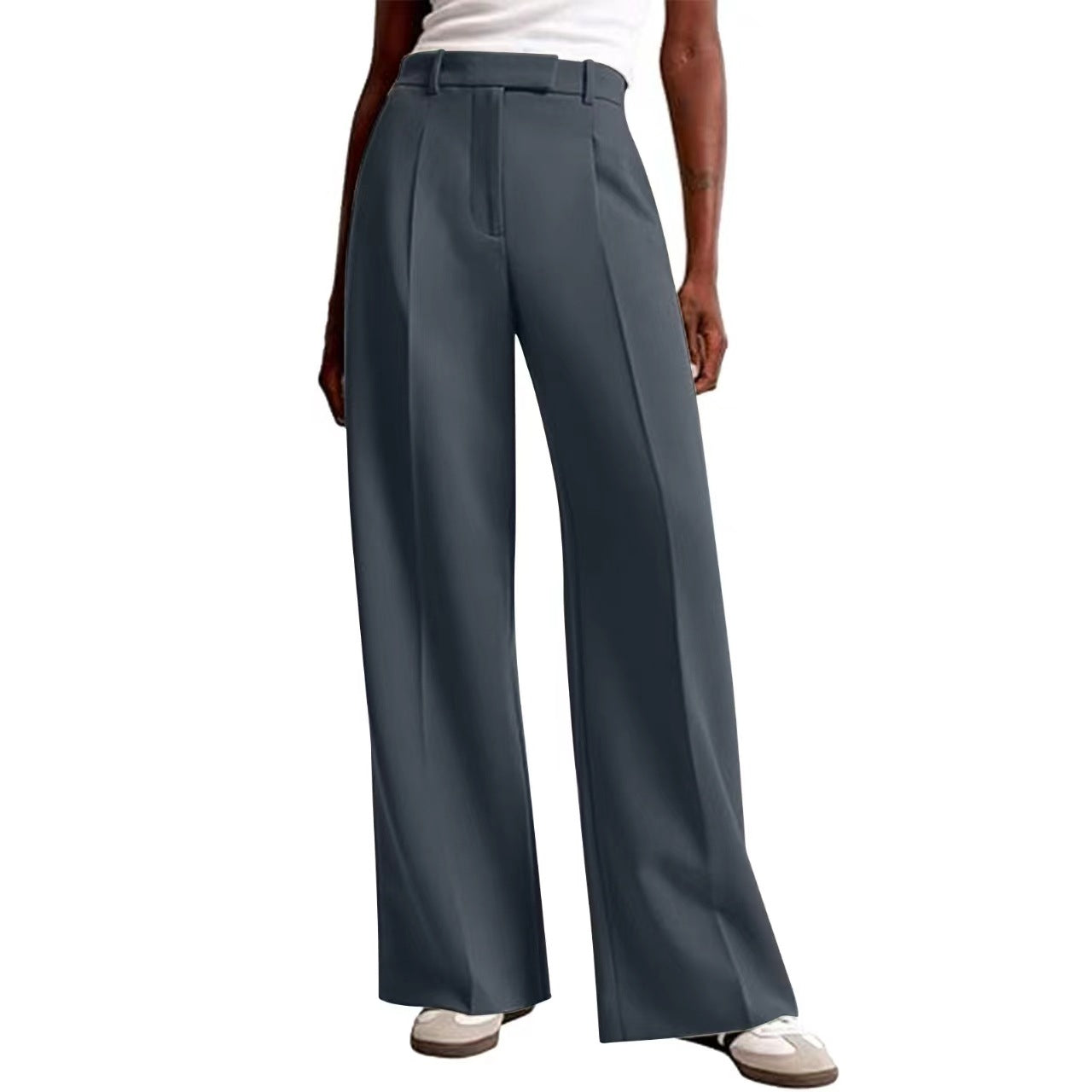 Damen Bundfaltenhose Weites Bein