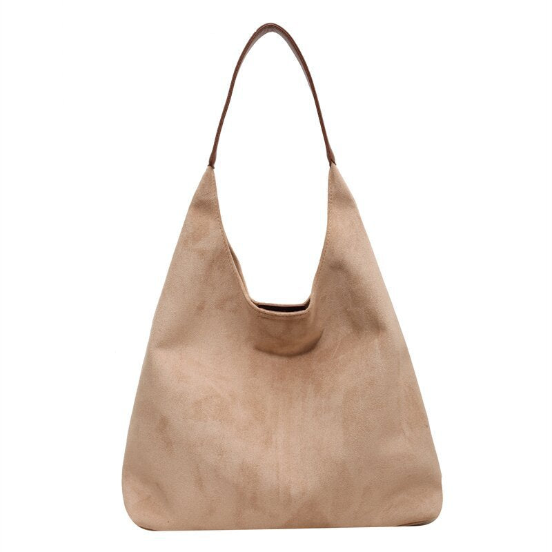 Olga Damen Schultertasche Wildleder Minimalistisch