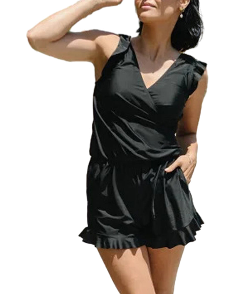 Eveloria Damen Badestrampler mit integriertem BH