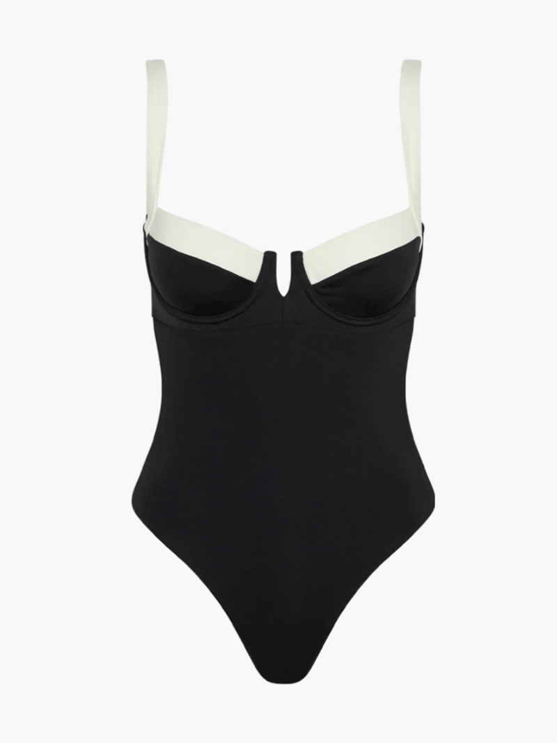 Eveloria Damen Badeanzug Colorblock Einteiler