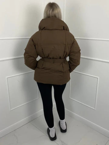 Damen Wintersteppmantel mit Gürtel