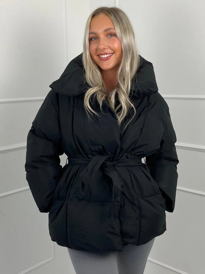 Damen Wintersteppmantel mit Gürtel