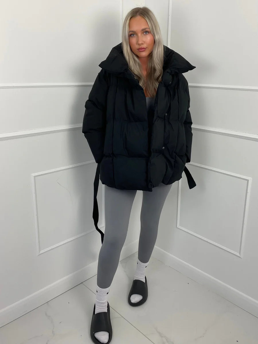 Damen Wintersteppmantel mit Gürtel