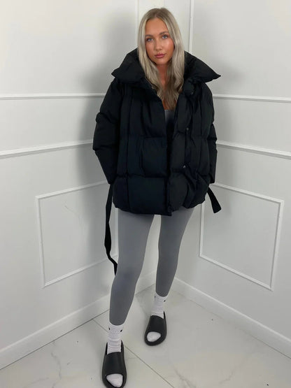 Damen Wintersteppmantel mit Gürtel