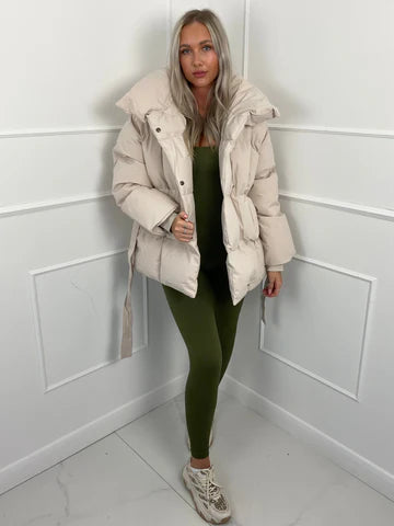 Damen Wintersteppmantel mit Gürtel