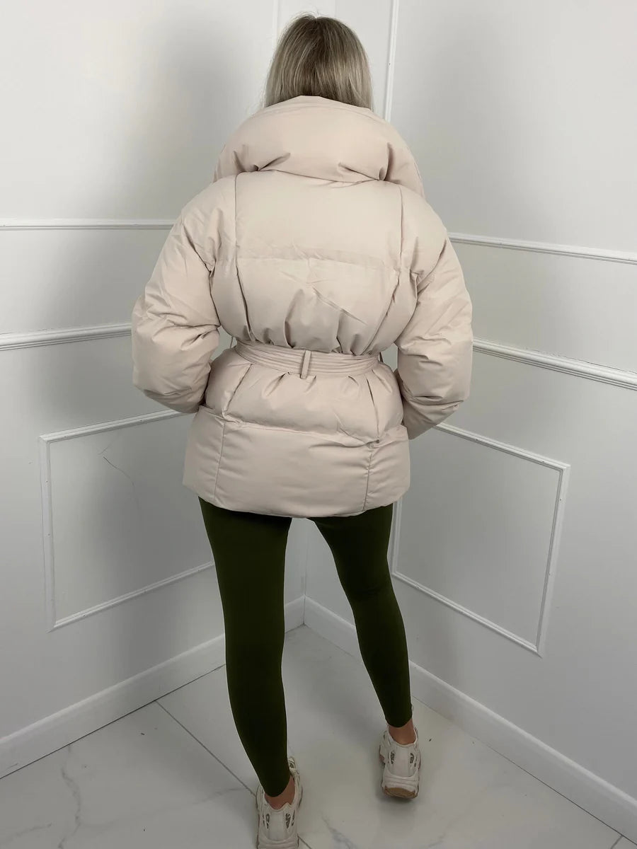 Damen Wintersteppmantel mit Gürtel